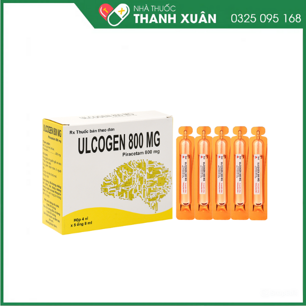 Dung dịch uống Ulcogen 800mg trị rung giật cơ nguồn gốc vỏ não